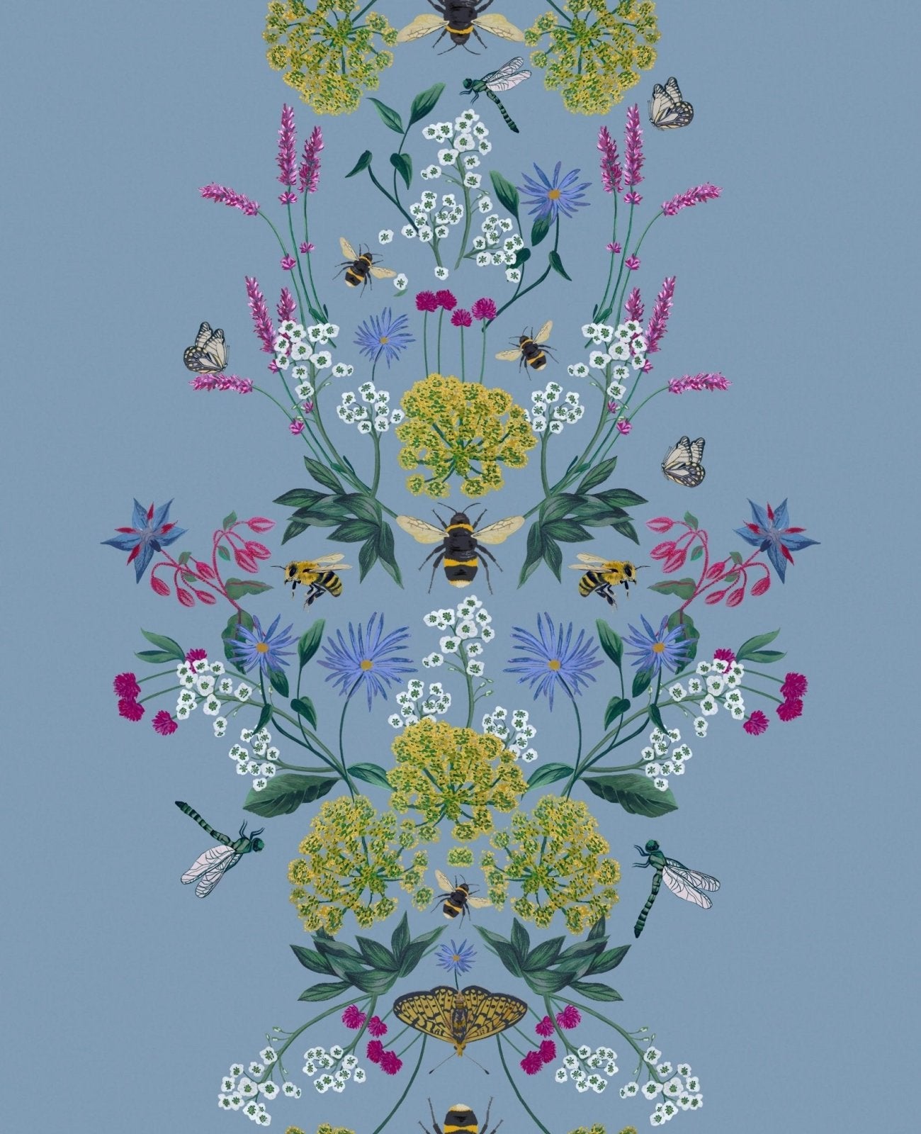 - Joules Perfect Pollinators Haze Blue Wallpaper - 118577 - Decor Warehouse