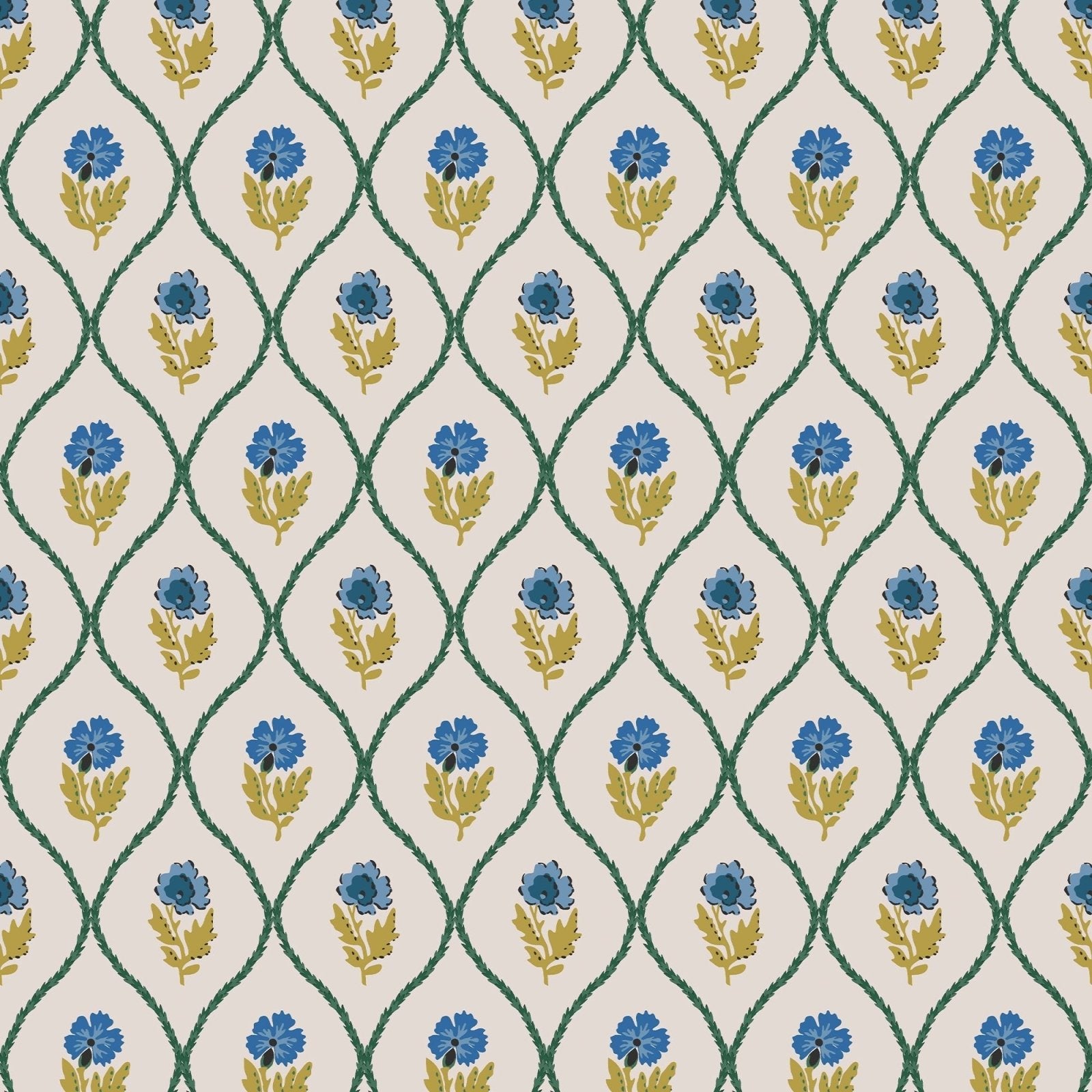 120876-Graham & Brown-Joules - Trellis Floral Creme Gold wallpaper-Decor Warehouse