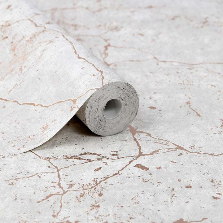 - Kintsugi Rose Gold Textured Wallpaper - 104870 - Decor Warehouse