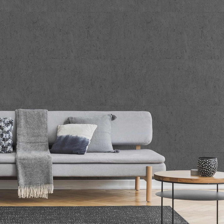 - Koruku Charcoal Textured Wallpaper - 112658 - Decor Warehouse