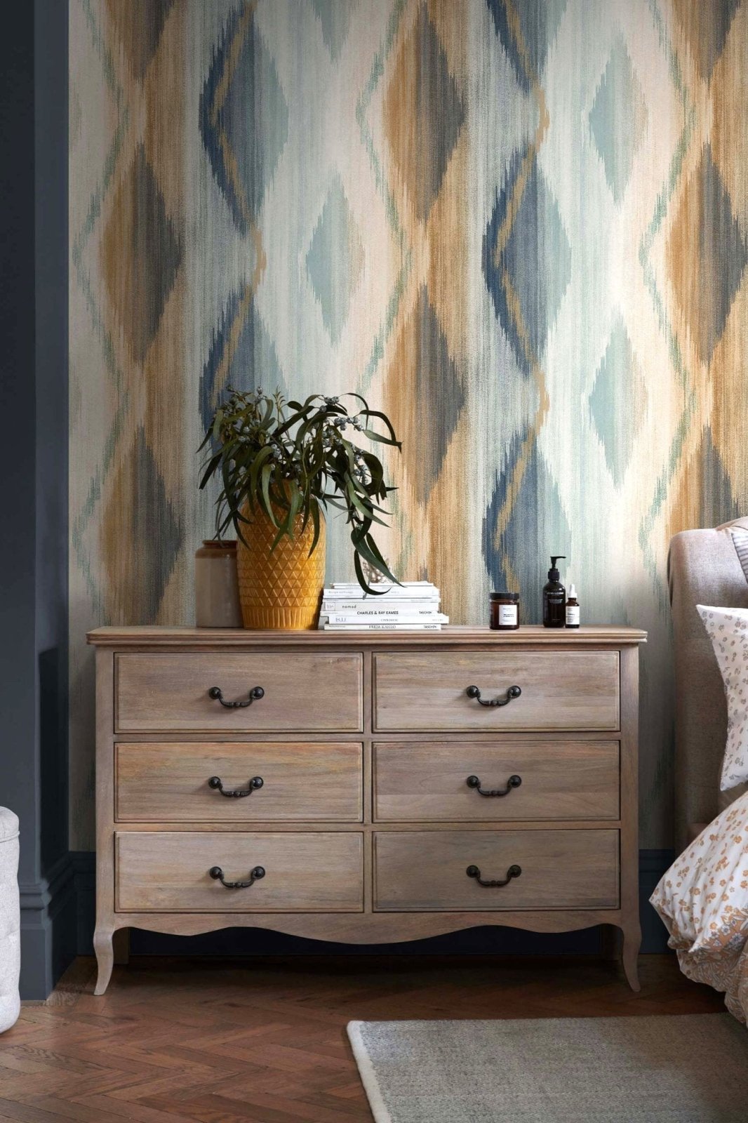 118316-Graham & Brown-Next - Abstract Ikat Orange Wallpaper-Decor Warehouse