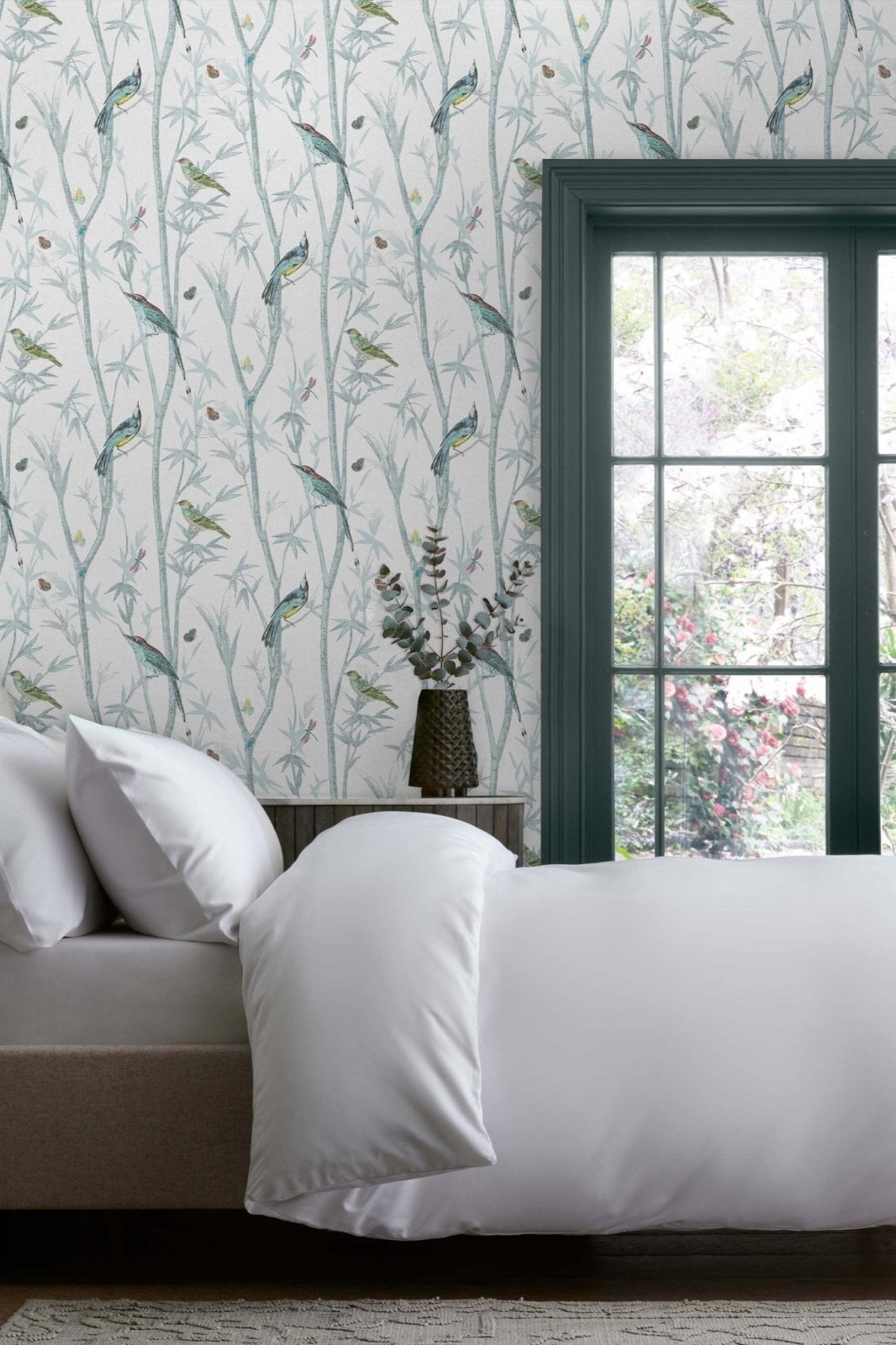 118267-Graham & Brown-Next - Chinoiseri Bird Trail Duck Egg Wallpaper-Decor Warehouse