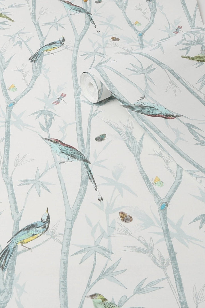 118267-Graham & Brown-Next - Chinoiseri Bird Trail Duck Egg Wallpaper-Decor Warehouse