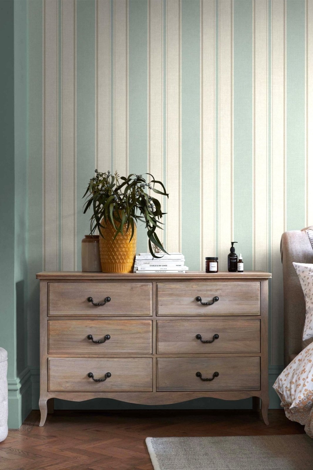 118291-Graham & Brown-Next - Country Stripe Duck Egg Wallpaper-Decor Warehouse
