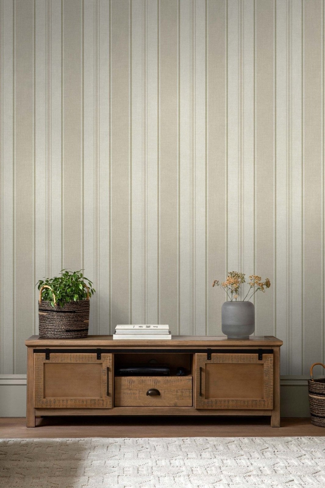 118292-Graham & Brown-Next - Country Stripe Neutral Wallpaper-Decor Warehouse