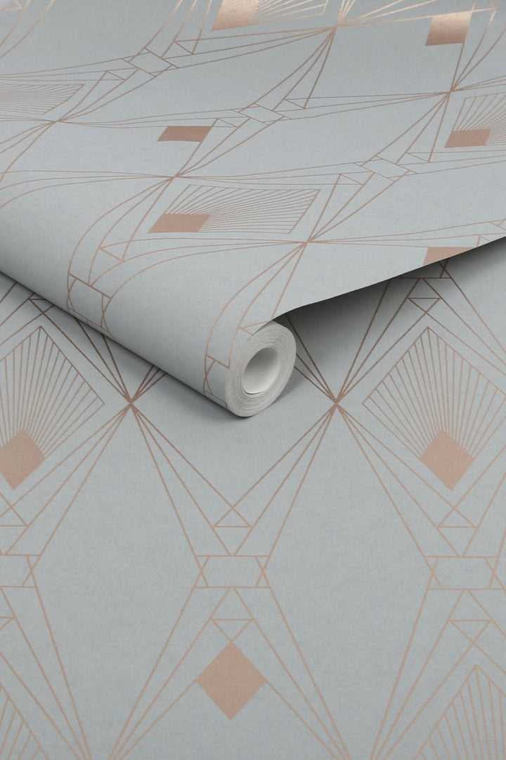 118314-Graham & Brown-Next - Deco Geometric Grey Wallpaper-Decor Warehouse