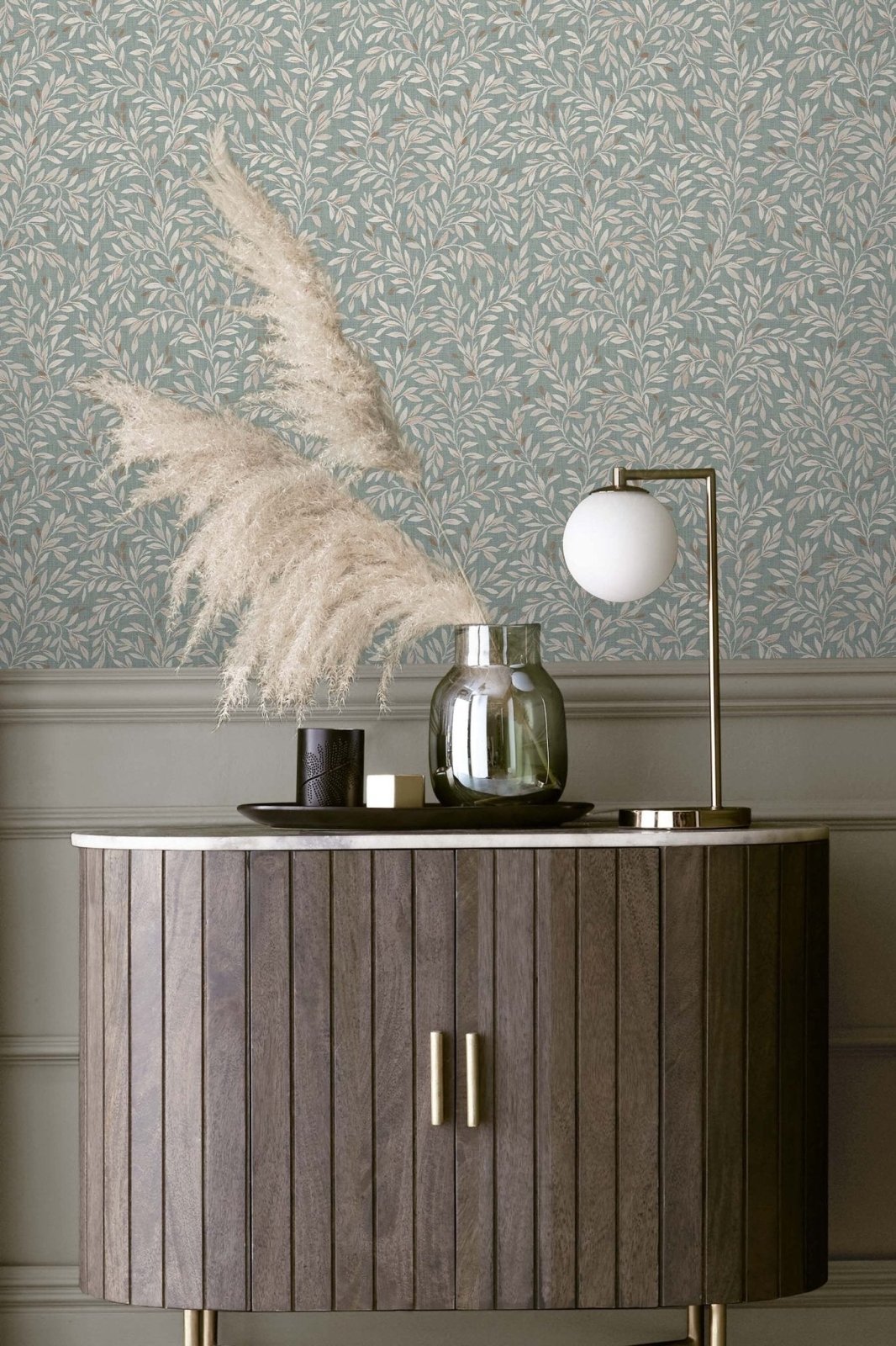 118262-Graham & Brown-Next - Ditsy Leaf Duck Egg Wallpaper-Decor Warehouse
