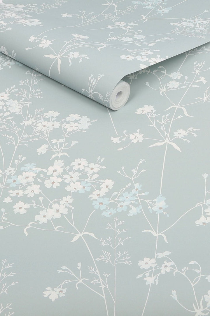 118268-Graham & Brown-Next - Leaf Duck Egg Wallpaper-Decor Warehouse
