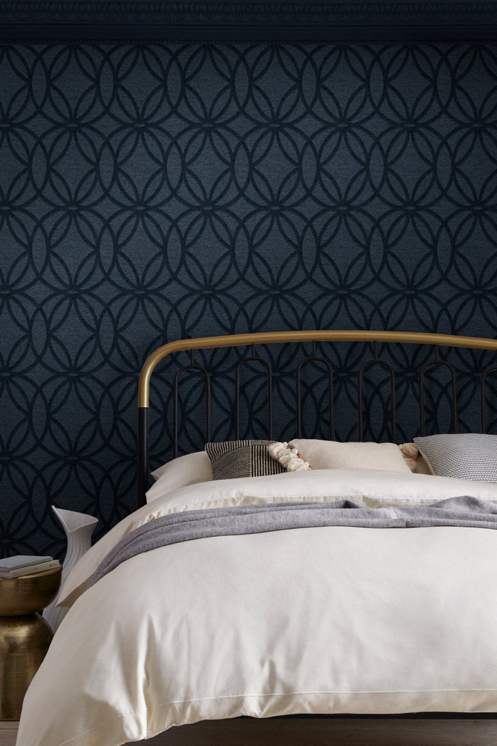 118290-Graham & Brown-Next - Luxe Eclipse Navy Wallpaper-Decor Warehouse