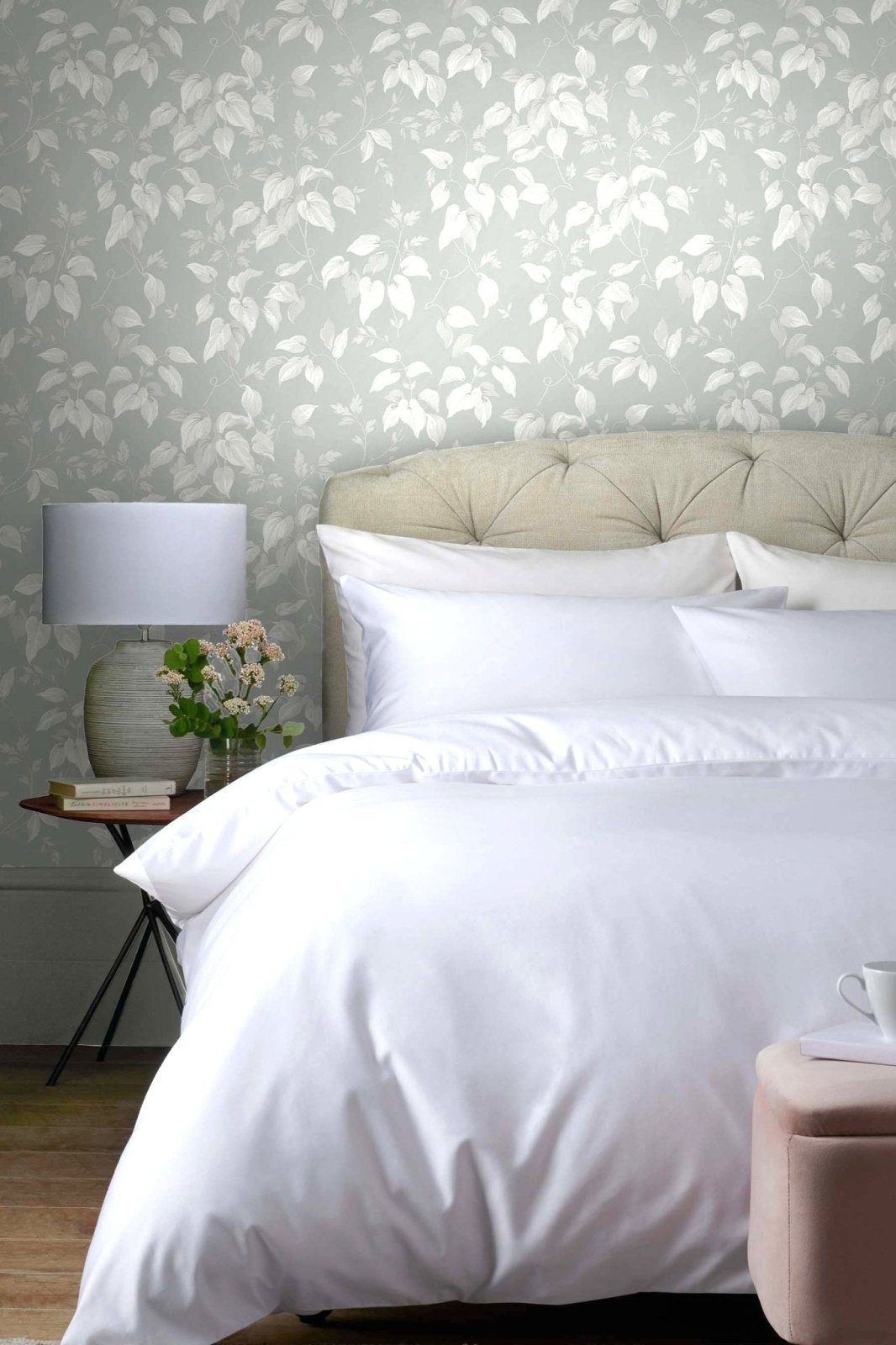 118260-Graham & Brown-Next - Trail Flower Grey Wallpaper-Decor Warehouse
