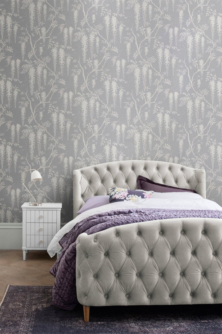 118252-Graham & Brown-Next - Wisteria Trails Grey Wallpaper-Decor Warehouse
