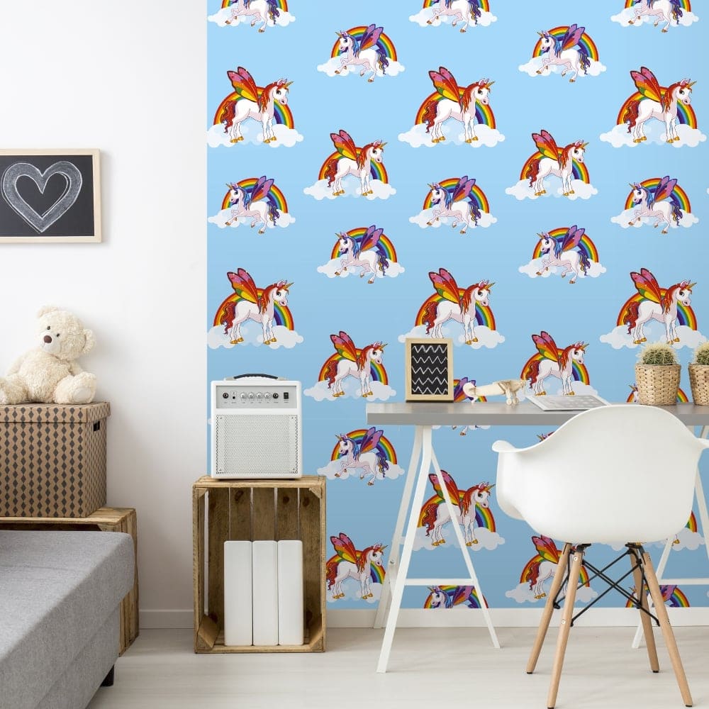 - Rainbow Unicorn Magic Cloud Kids Wallpaper - 6304 - Decor Warehouse