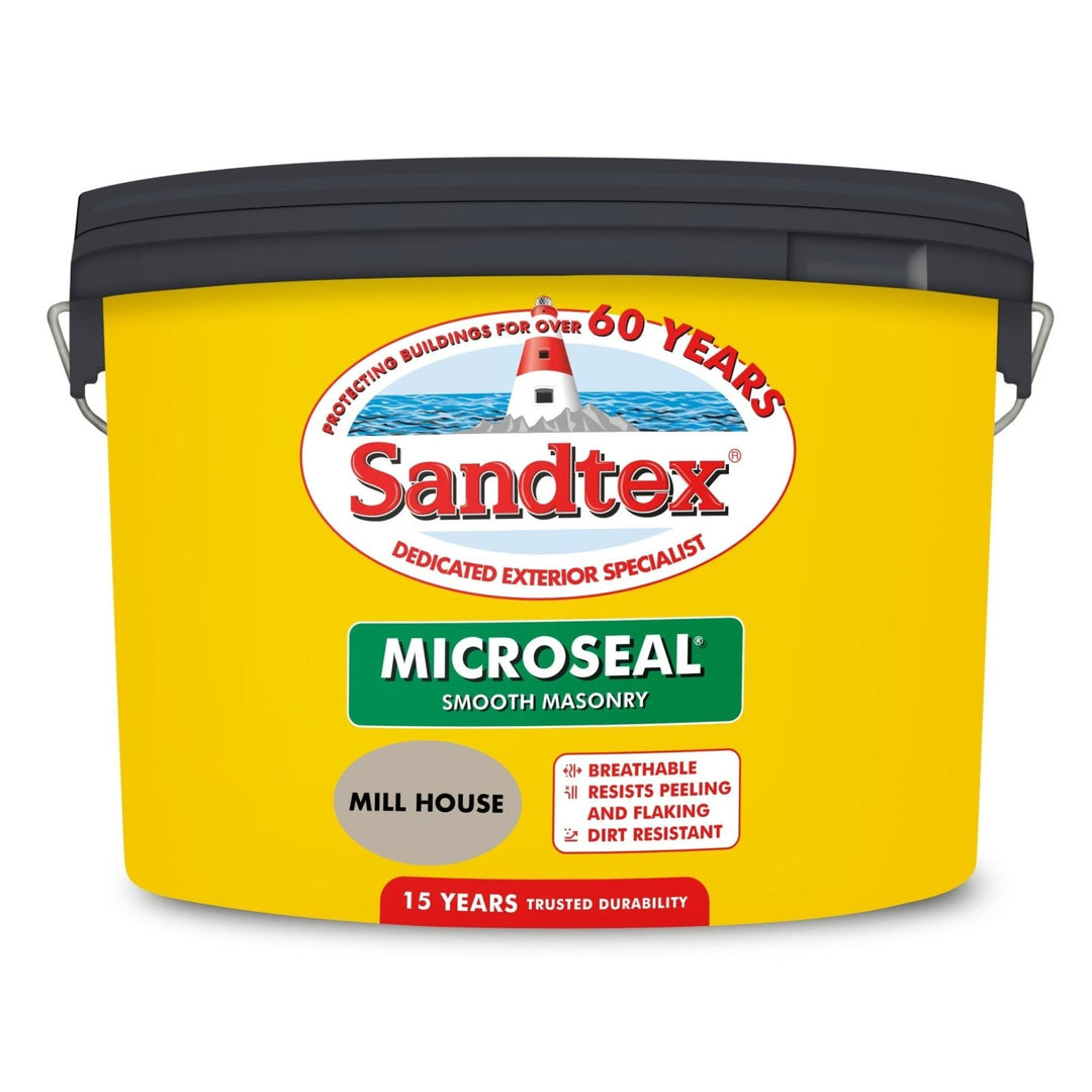 -Sandtex-Sandtex Microseal Smooth Masonry Paint- Mill house 10L-Decor Warehouse