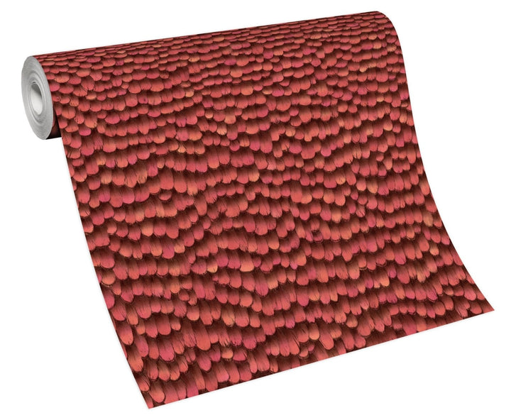10129-06-Erismann-Select - Paradisio 2 Non-Woven 3D Feathers Red Wallpaper-Decor Warehouse