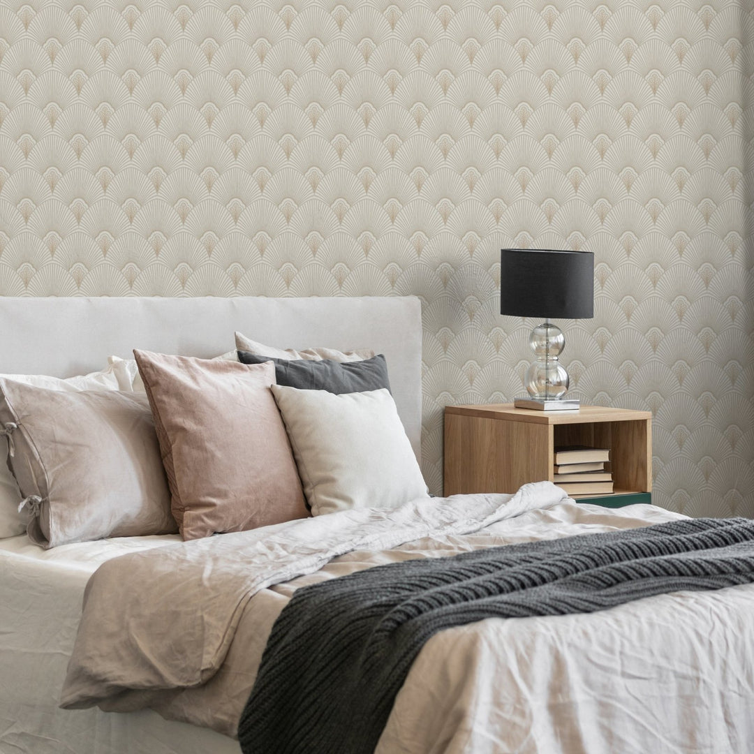 121146-Graham & Brown-Sublime - Art Deco Natural Cream Wallpaper-Decor Warehouse