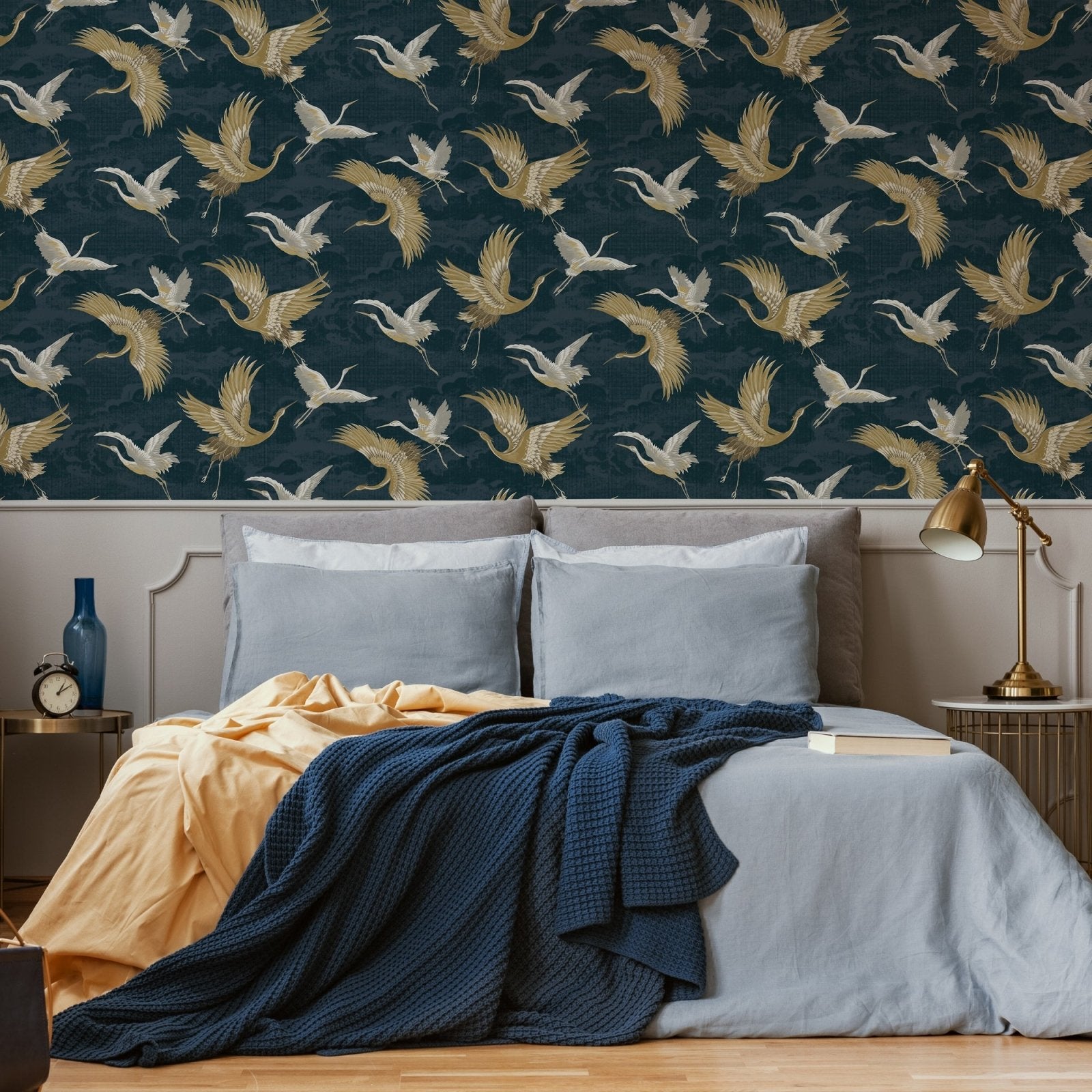 121139-Graham & Brown-Sublime - Kranes Petrol Blue Wallpaper-Decor Warehouse
