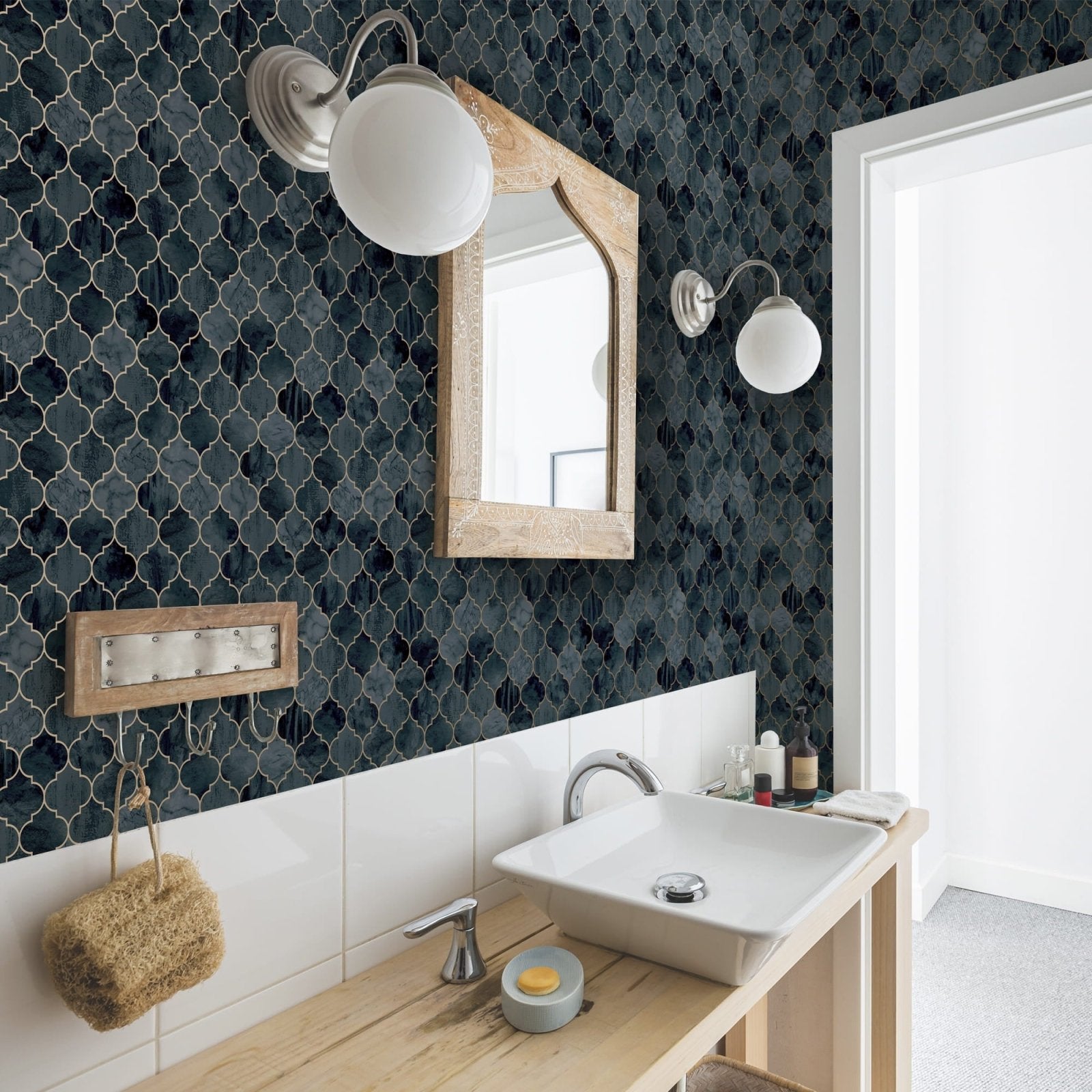 - Tegula Teal Copper Contour Wallpaper - 112643 - Decor Warehouse